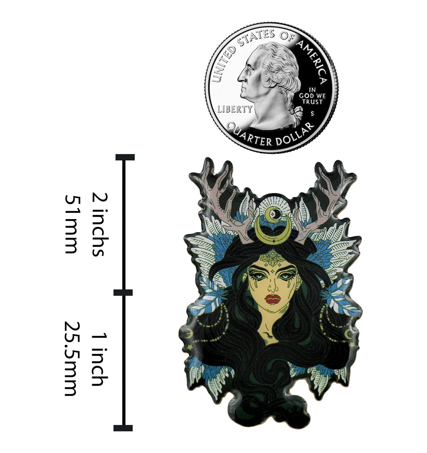 Enchantress Sorceress Wiccan Druid Witchy Halloween Enamel Pin