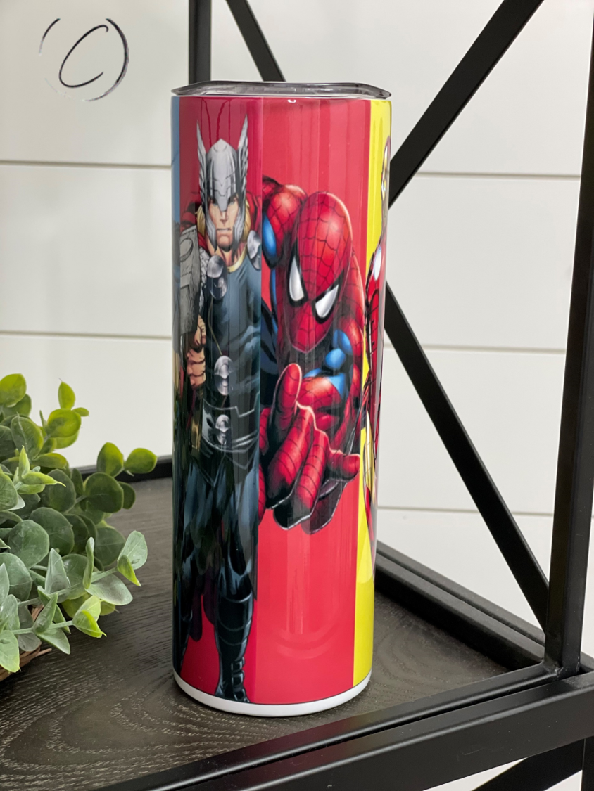 Superheroes 20oz Skinny Tumbler