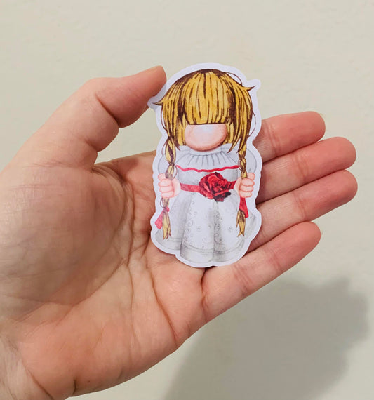 Scary Doll Gnome- Scary Gnome Stickers/Magnet