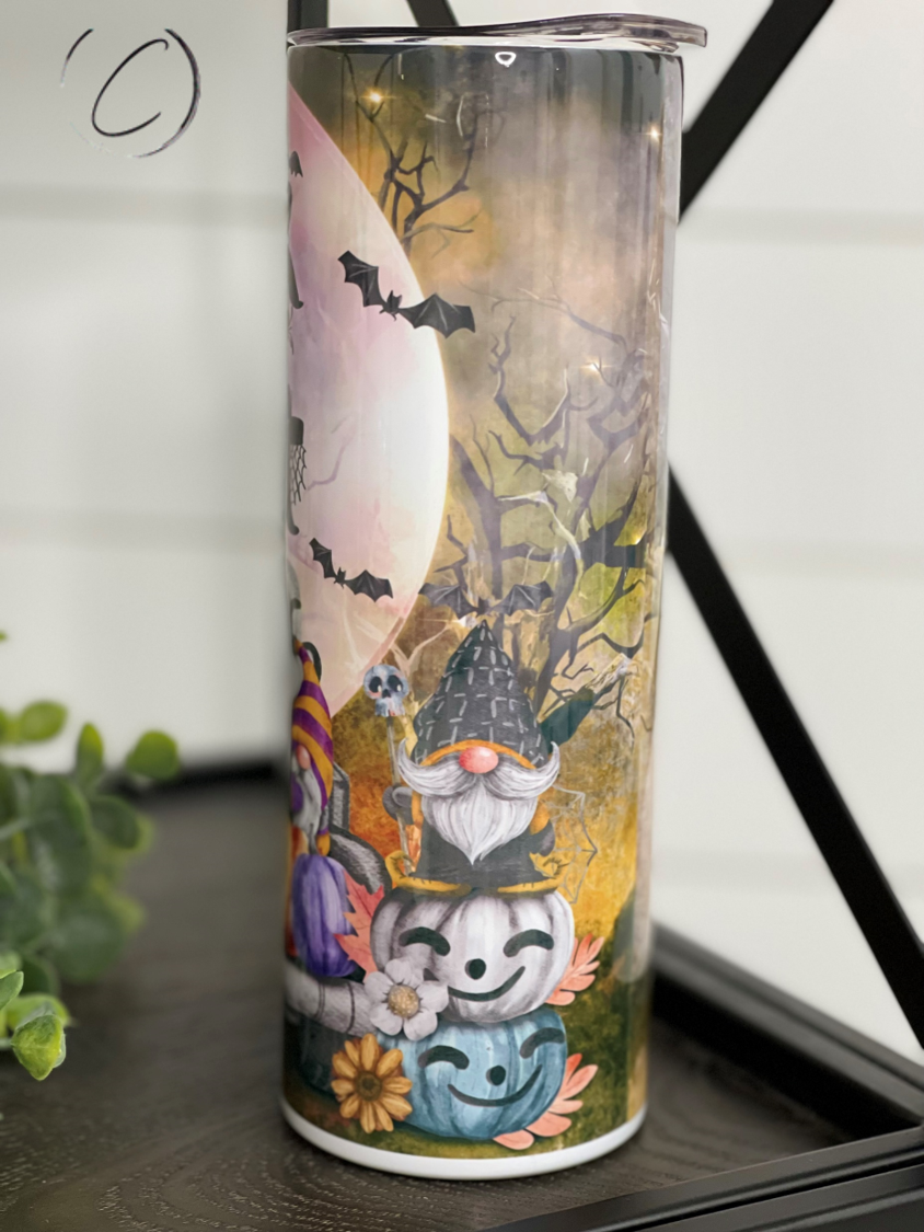 Trick Or Treat Gnomes 20oz Skinny Tumbler