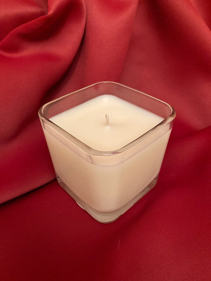 Christmas Eve Scented Soy Candle in Square Glass Jar