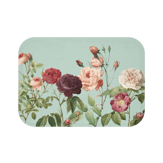 Rose Garden Teal Bath Mat Home Accents