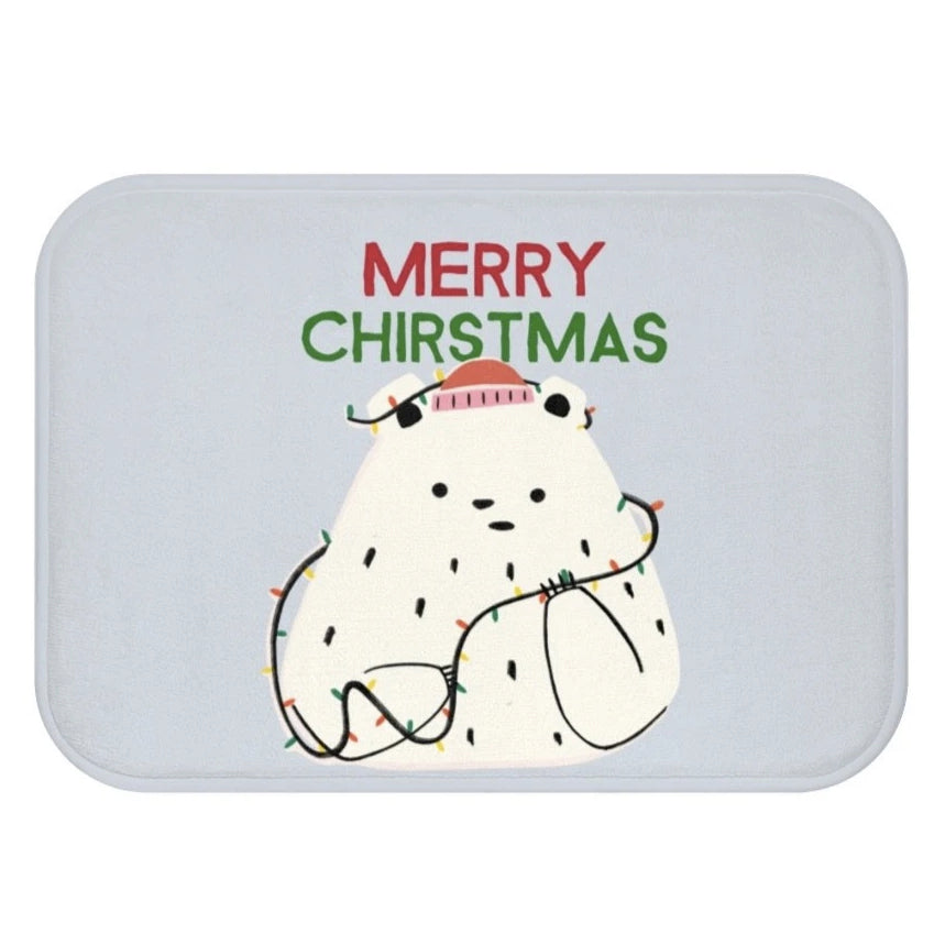 Polar Bear & Christmas Lights Bath Mat Home Accents