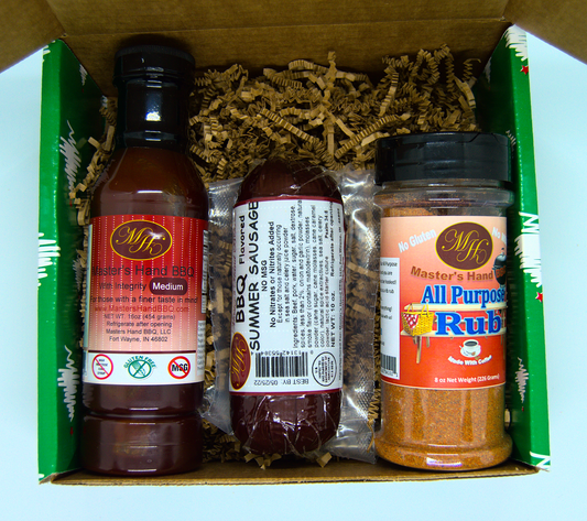 Green Gift Set (Med BBQ, BBQ Sausage, All Purpose Rub)