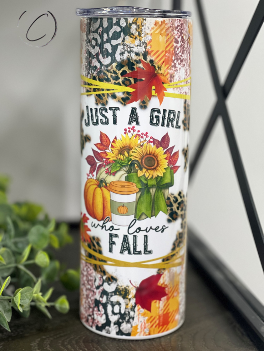 Squared Just A Girl Who Loves Fall 20oz Skinny Tumbler