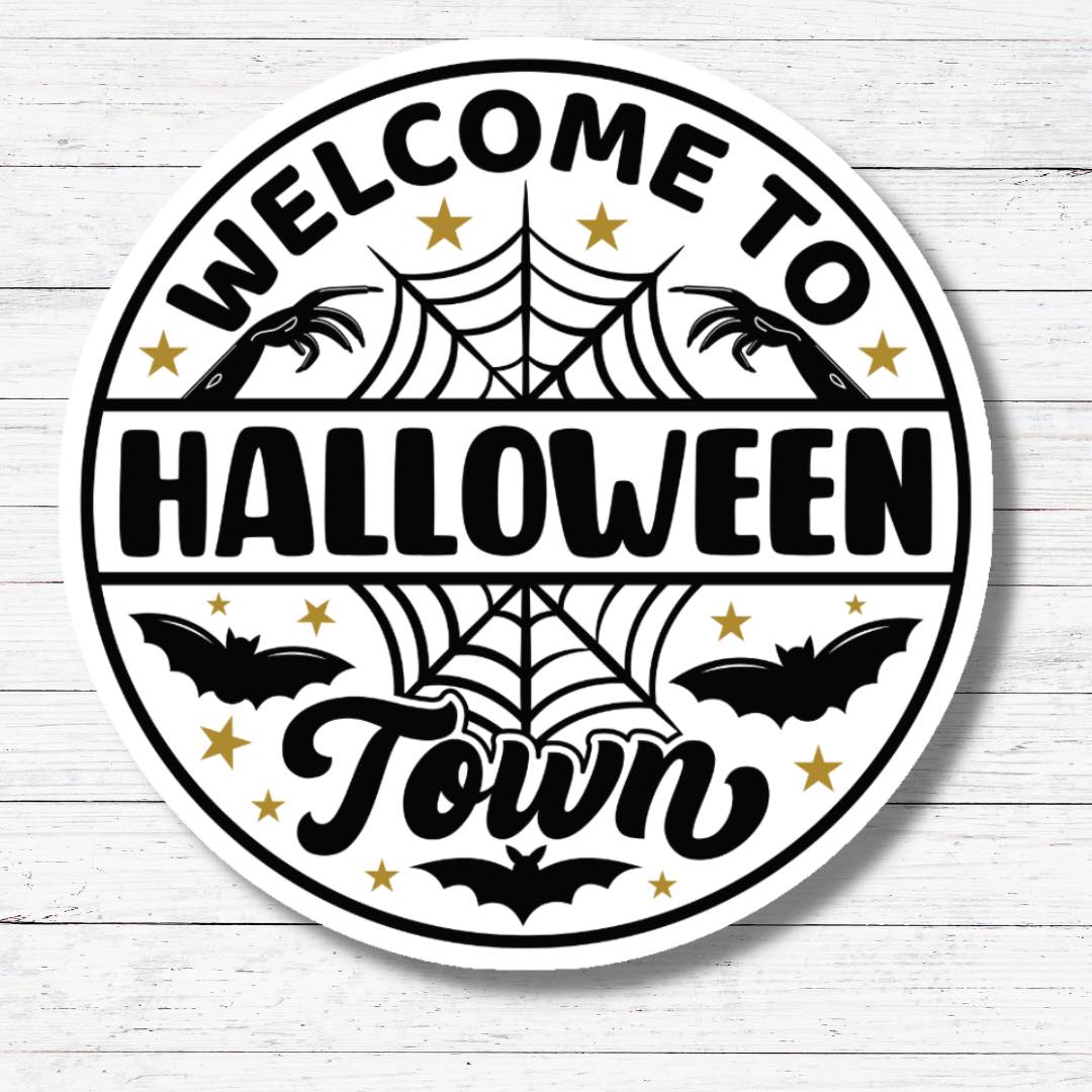 Welcome With Spiderweb-Halloweentown Sticker/Magnet