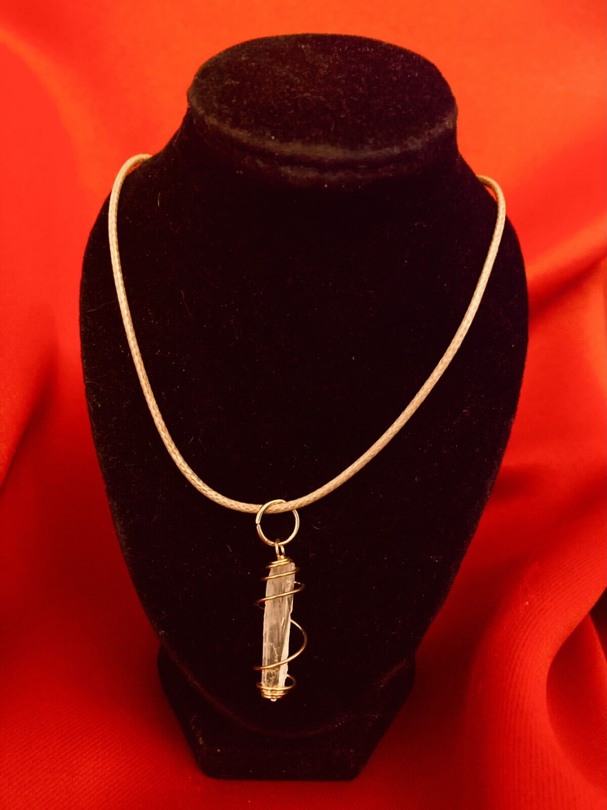 Natural Clear Quartz Crystal Charm Necklace, Positive Energy Healing