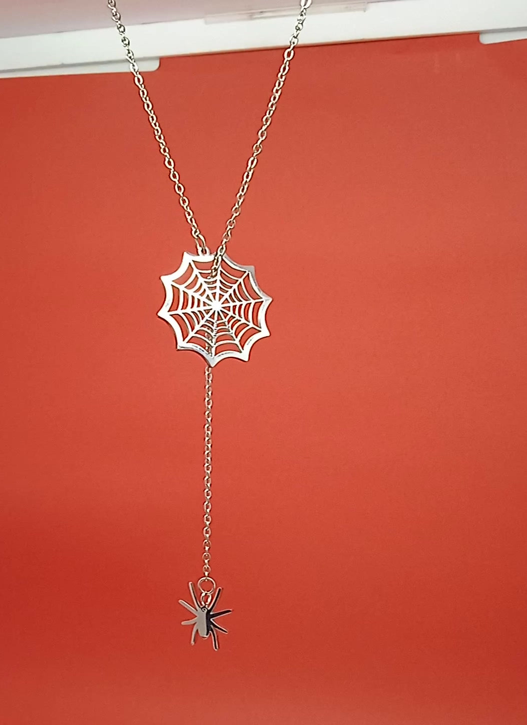 Spider Web Halloween Gift Necklaces | Sterling Silver Gold Halloween