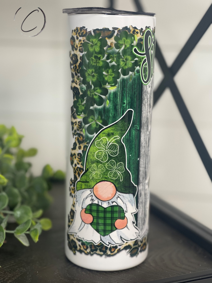 St. Patricks Day Gnomes 20oz Skinny Tumbler