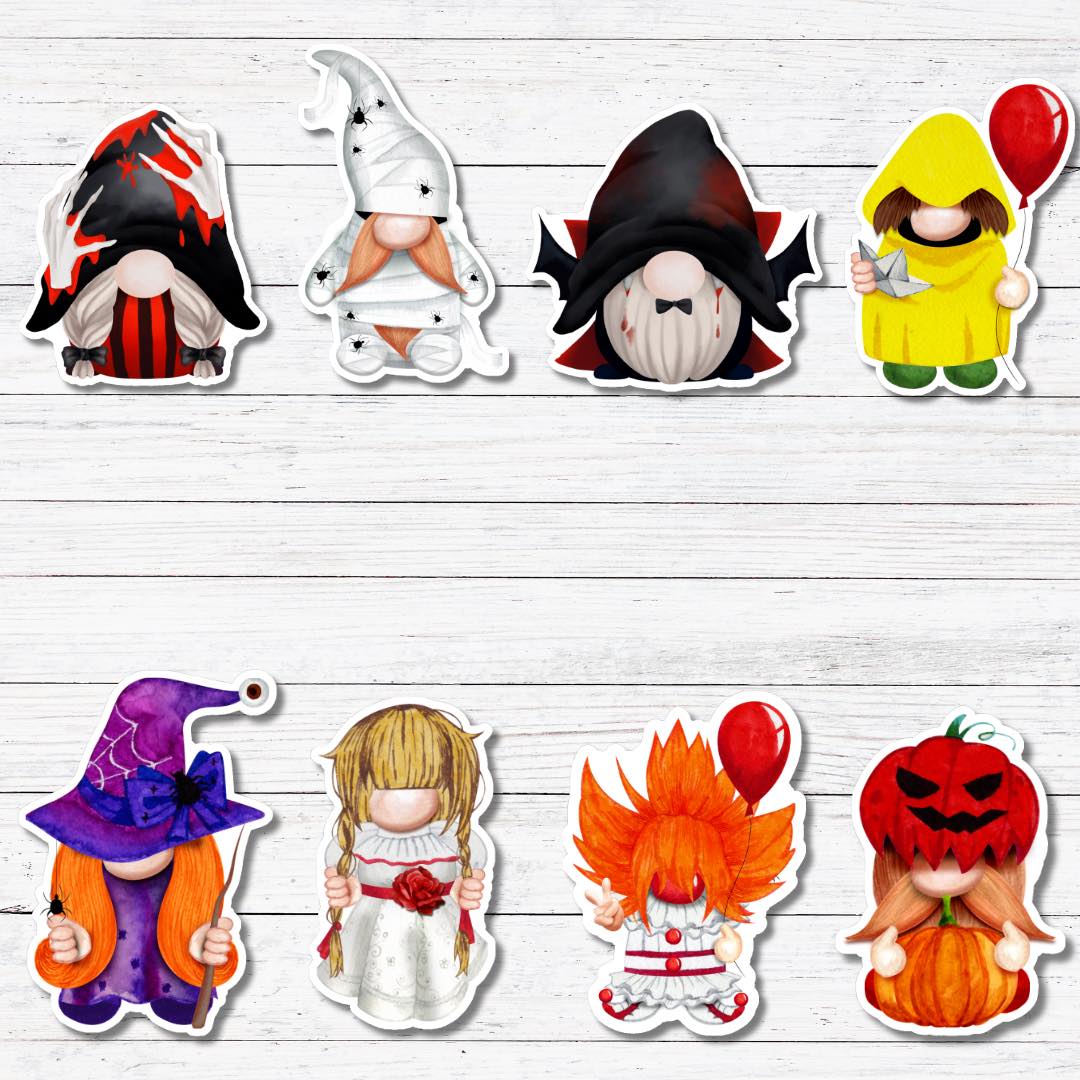 Scary Doll Gnome- Scary Gnome Stickers/Magnet