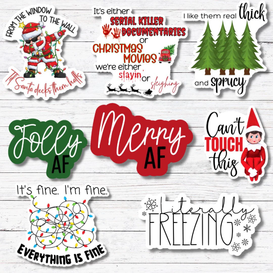 Merry AF -Funny Holiday Sticker/Magnet