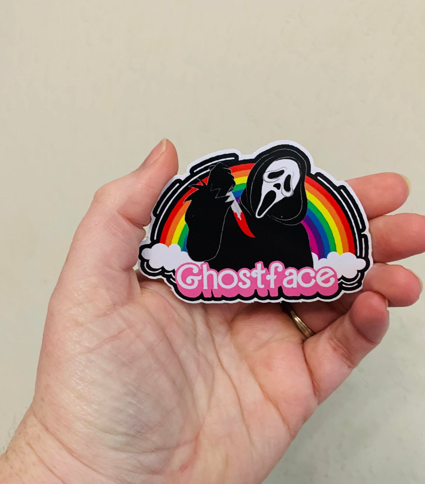 Rainbow Ghostface- Rainbow Horror Dolls Stickers/Magnet