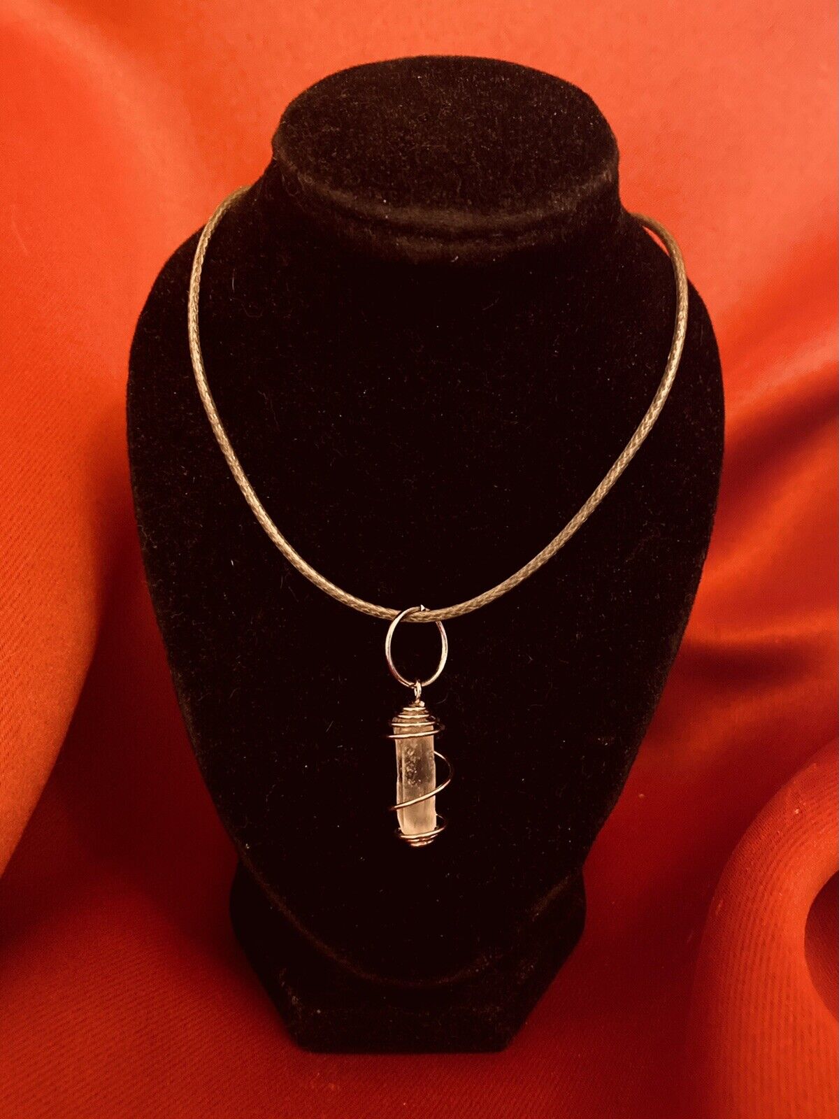 Natural Clear Quartz Crystal Charm Necklace, Positive Energy Healing