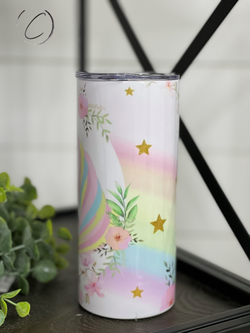 Unicorn Rainbow 15oz Kids Skinny Tumbler