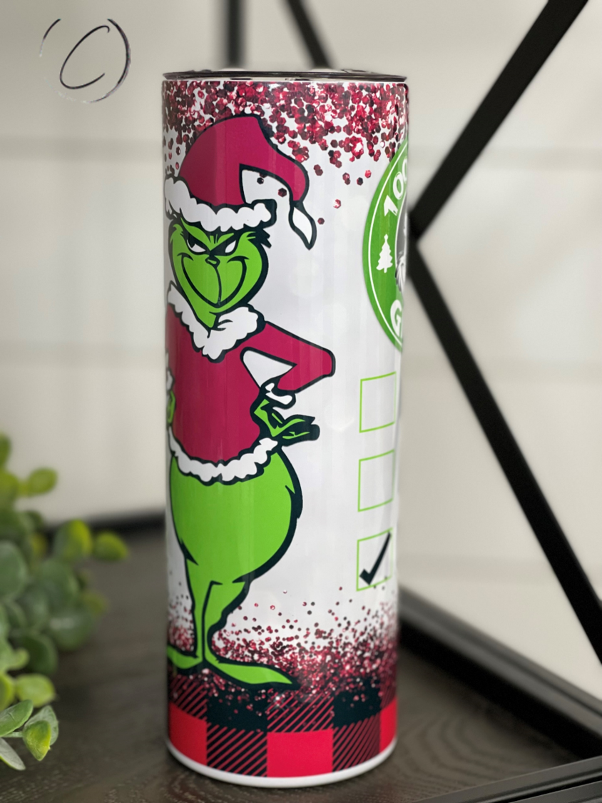 100% That Grinch 20oz Skinny Tumbler