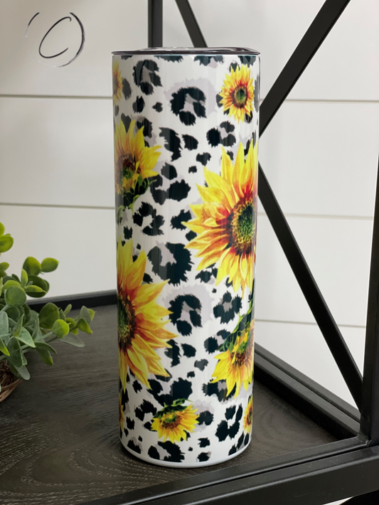 Spotted Sunflower 20oz Skinny Tumbler