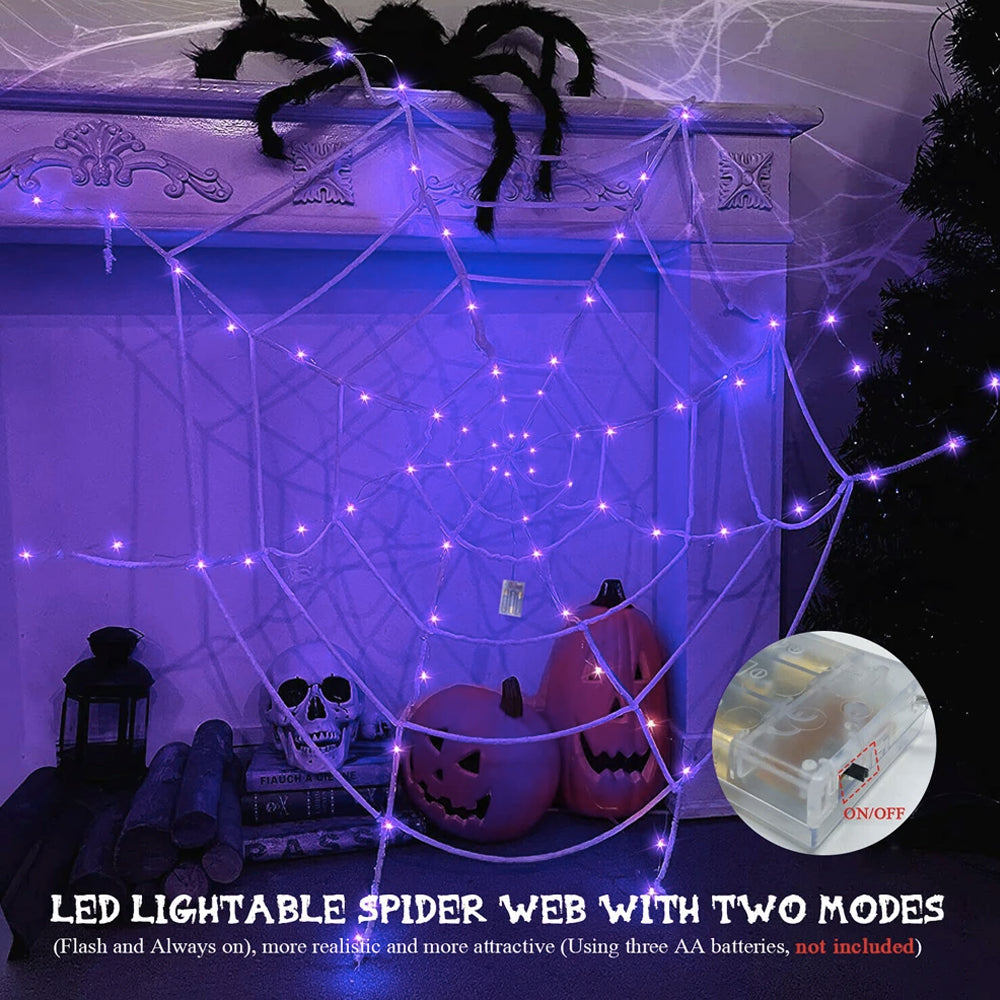 Large Light Up Cobweb Halloween Display Prop