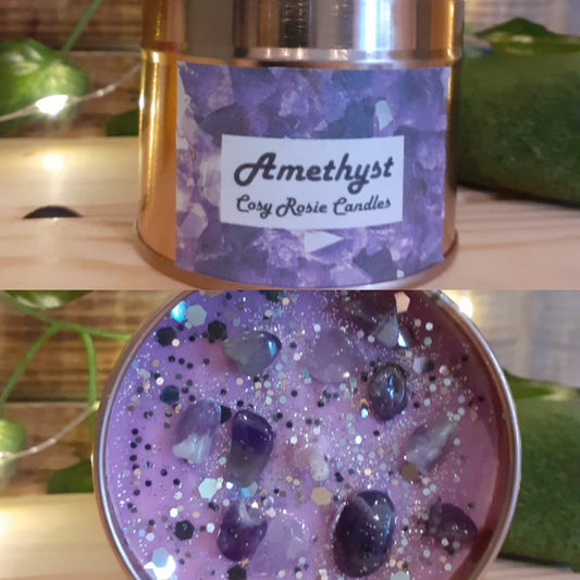 Amethyst Crystal Candle