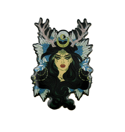 Enchantress Sorceress Wiccan Druid Witchy Halloween Enamel Pin