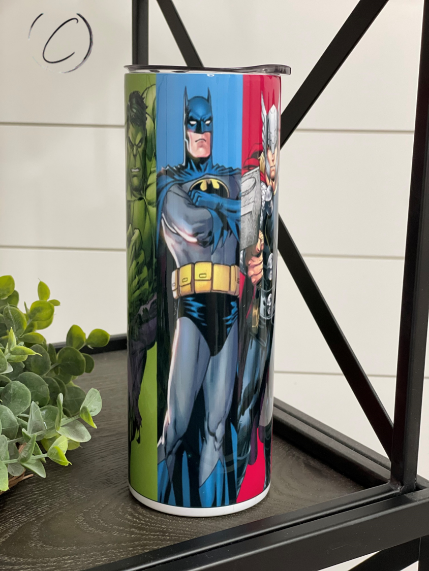 Superheroes 20oz Skinny Tumbler