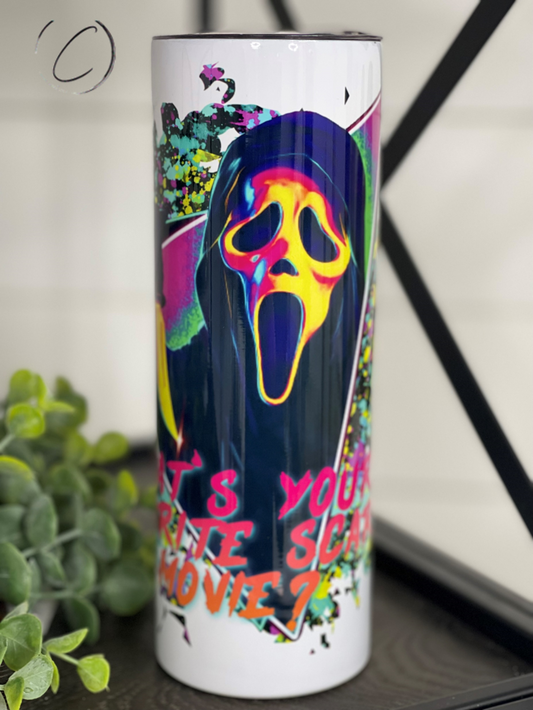 What's Your Fav Scary Movie 20oz Skinny Tumbler