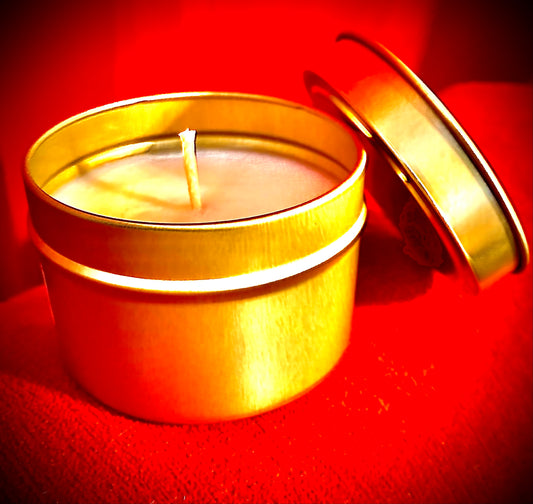 Scented Soy Candles in 5 oz Gold Tin, Available in 3 Scents