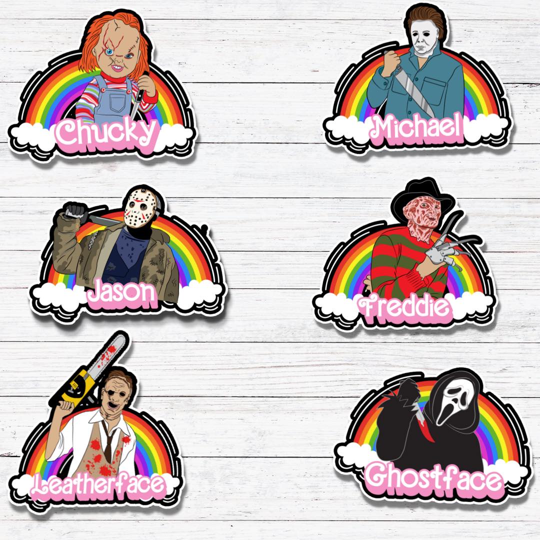 Rainbow Ghostface- Rainbow Horror Dolls Stickers/Magnet