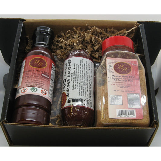 Black Gift Set (Med BBQ, BBQ Sausage, All Purpose Rub)