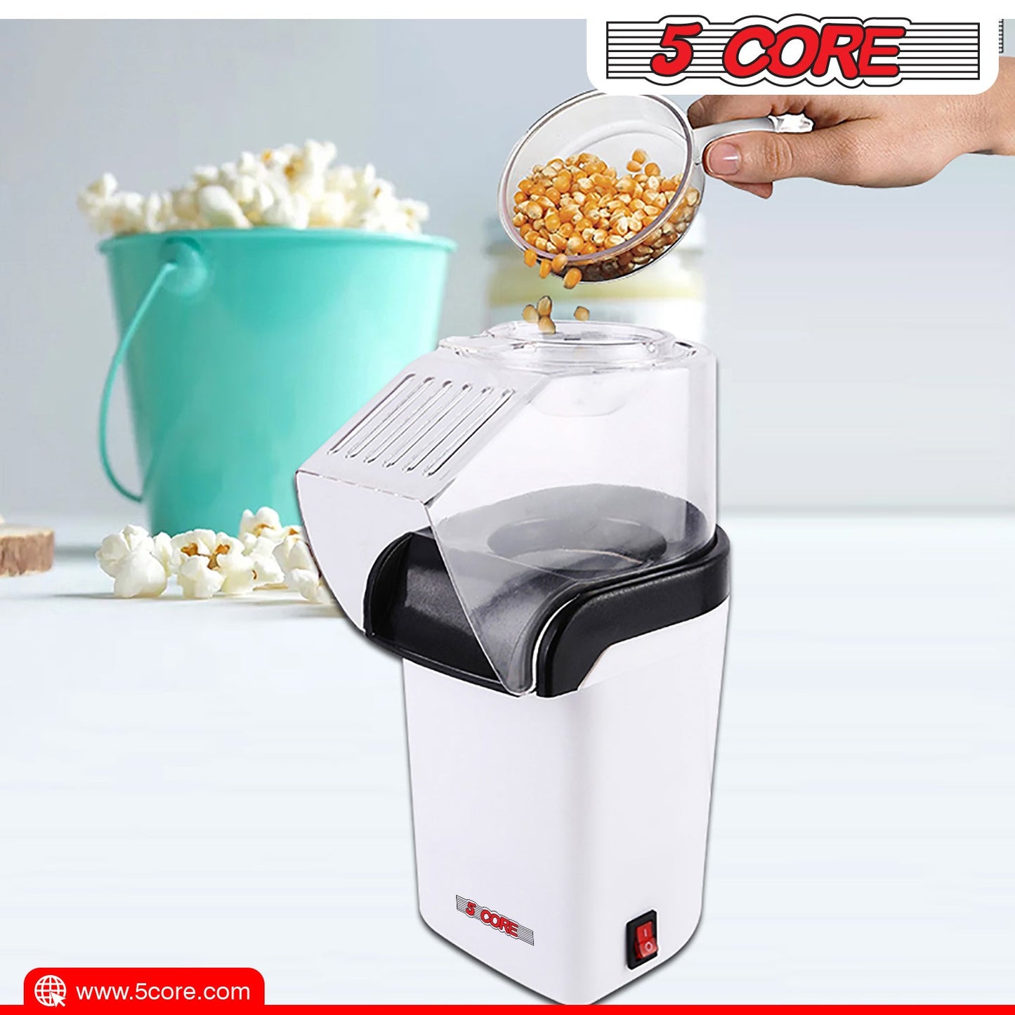 Popcorn Machine Hot Air Electric Popper Kernel Corn Maker Bpa Free No