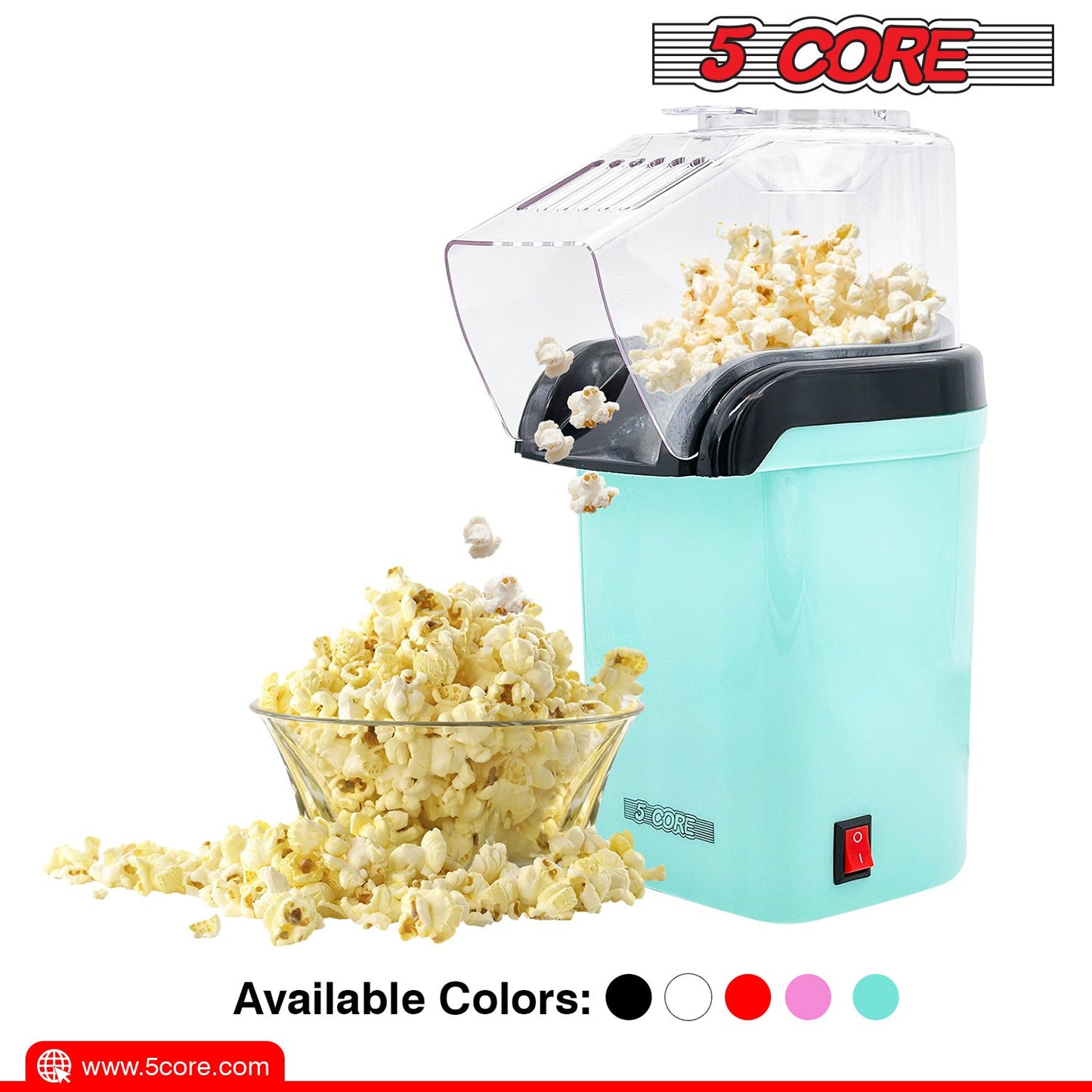 Popcorn Machine Hot Air Electric Popper Kernel Corn Maker Bpa Free No