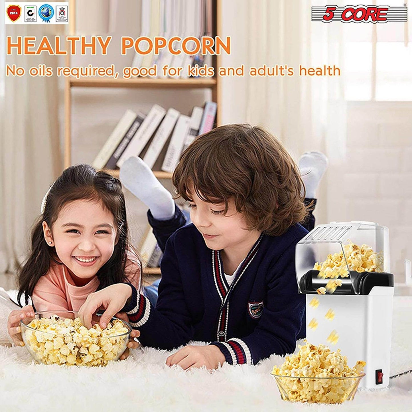 Popcorn Machine Hot Air Electric Popper Kernel Corn Maker Bpa Free No