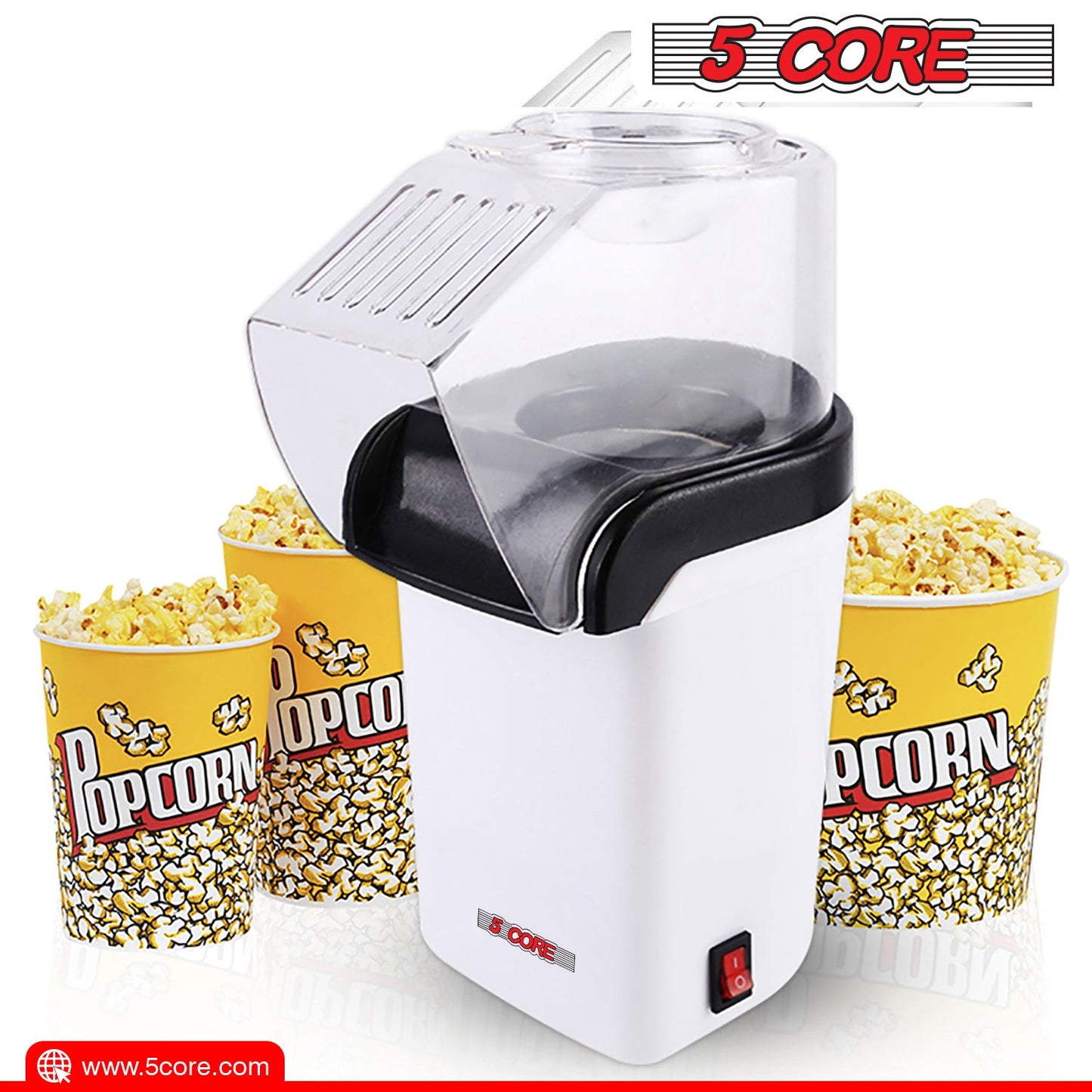 Popcorn Machine Hot Air Electric Popper Kernel Corn Maker Bpa Free No