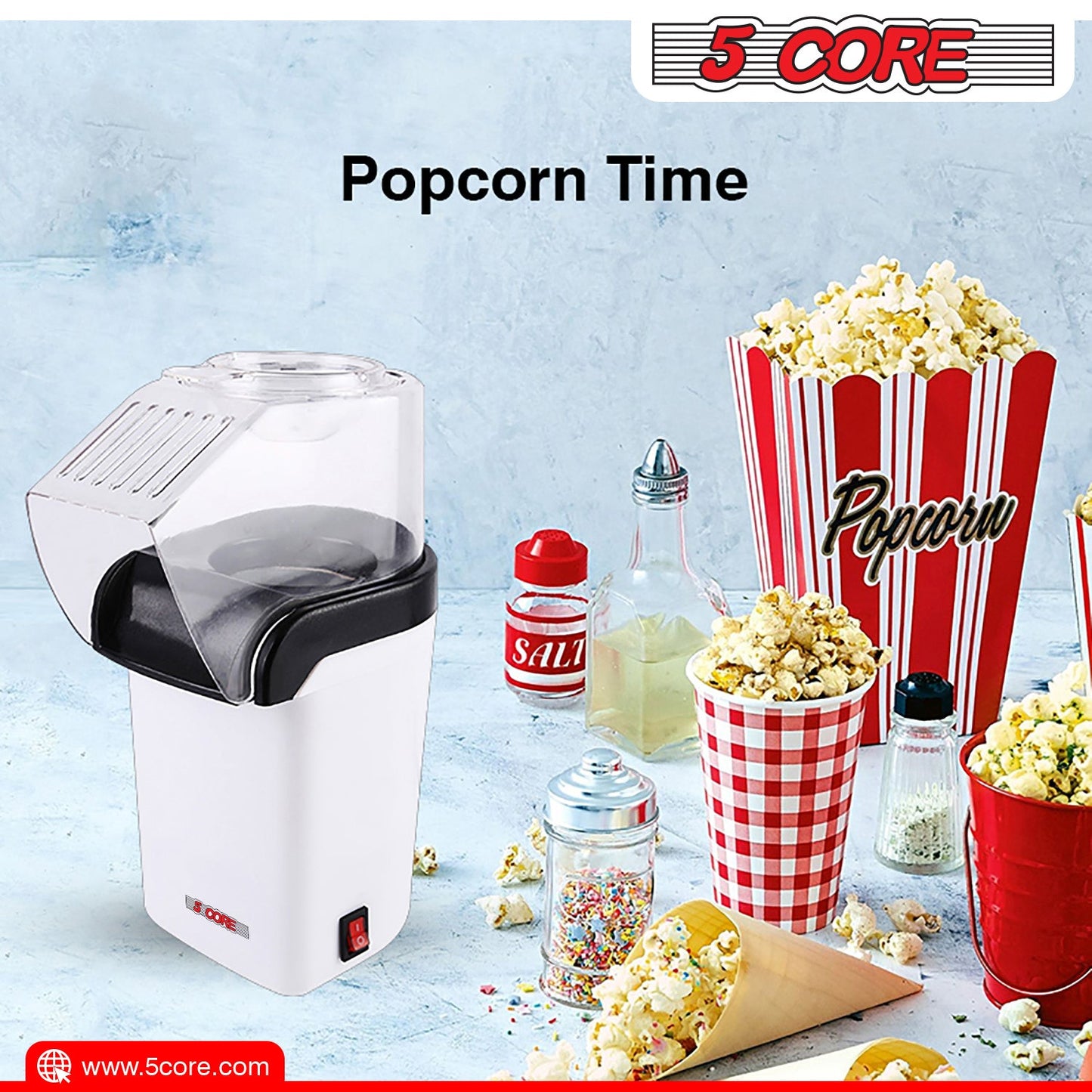 Popcorn Machine Hot Air Electric Popper Kernel Corn Maker Bpa Free No