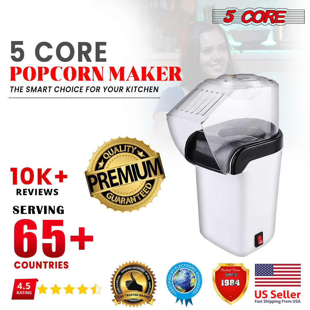 Popcorn Machine Hot Air Electric Popper Kernel Corn Maker Bpa Free No