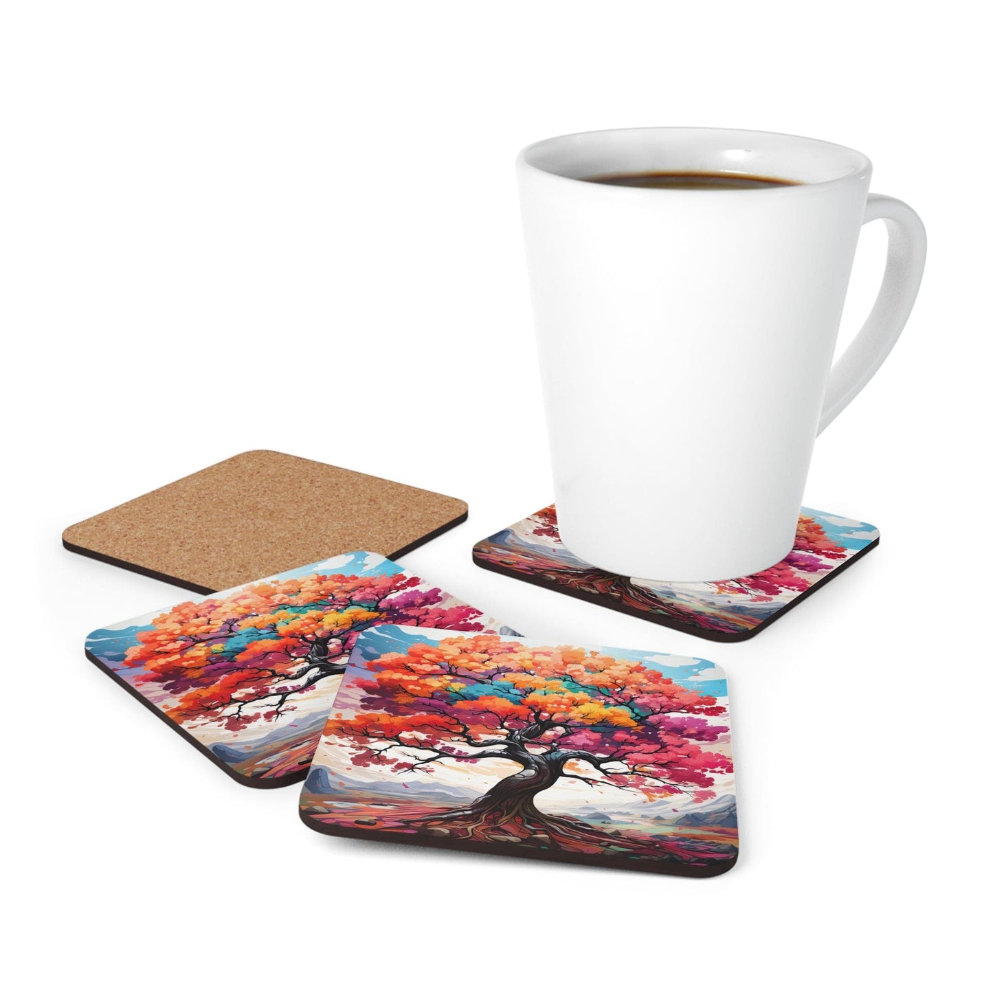 Handcrafted Square Coaster Set Of 4 For Drinks And Cups Multicolor