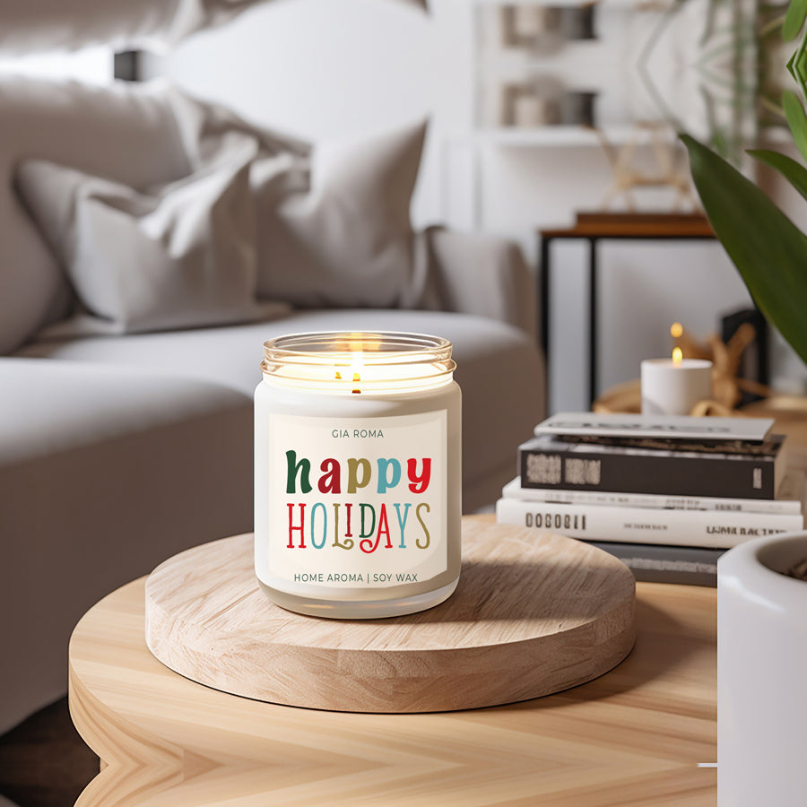 Happy Holiday Candle