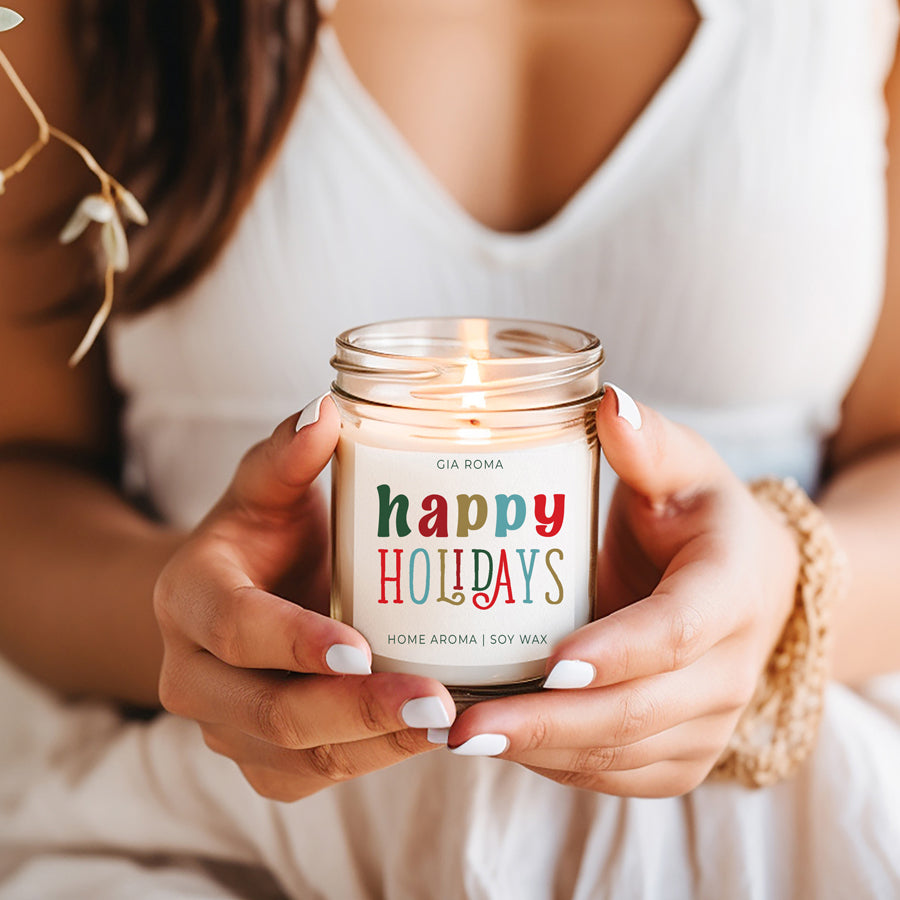 Happy Holiday Candle