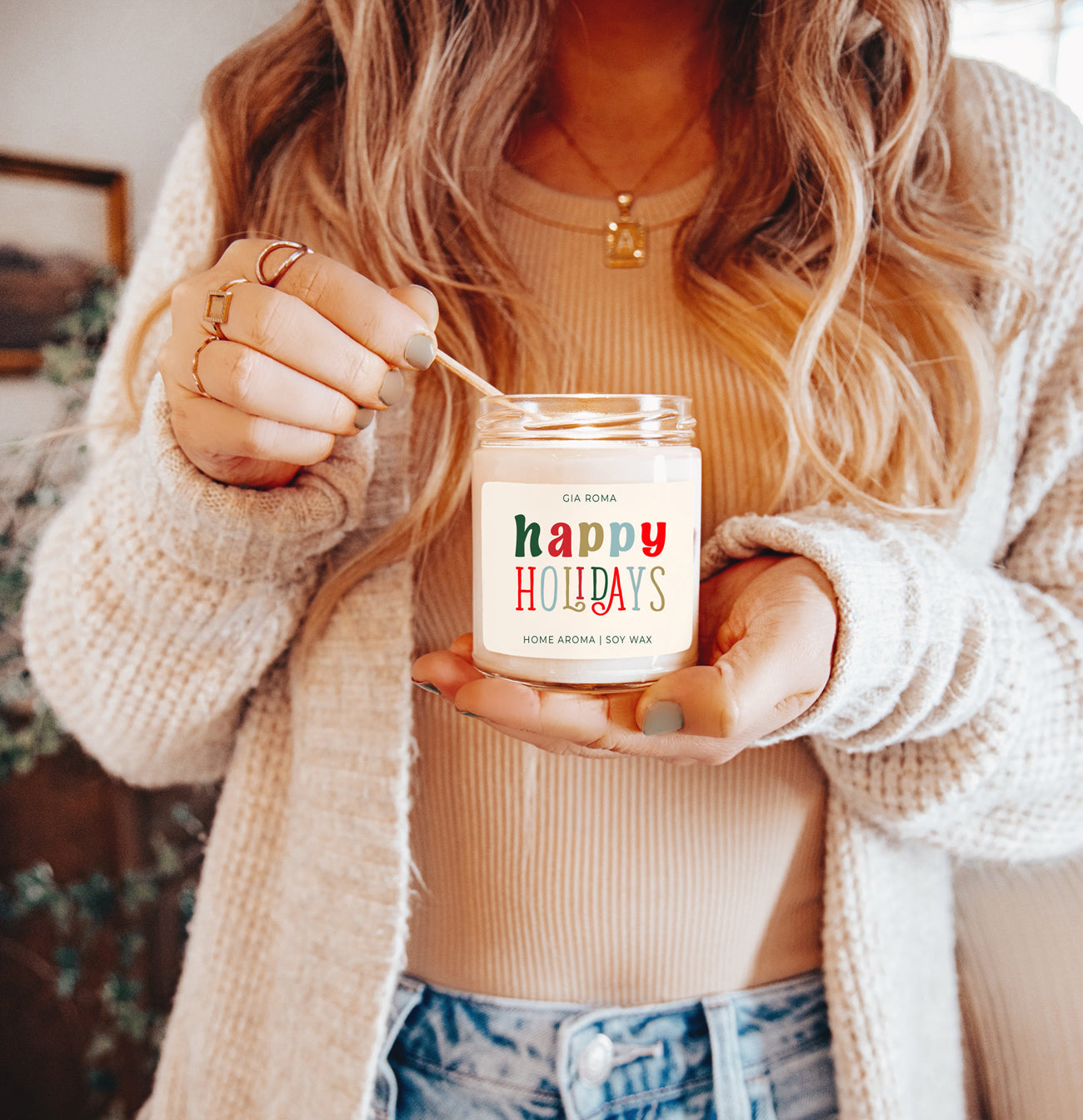 Happy Holiday Candle