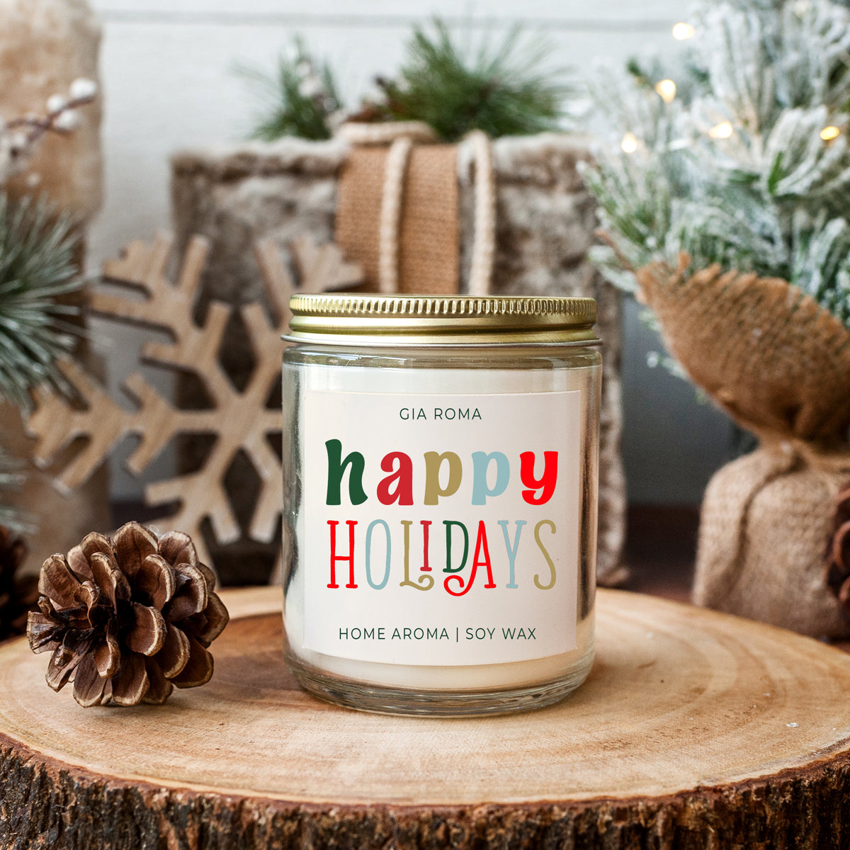 Happy Holiday Candle