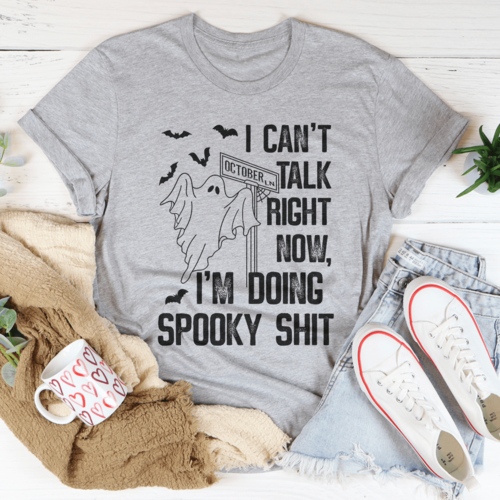 I Can't Talk Right Now Spooky T-Shirt