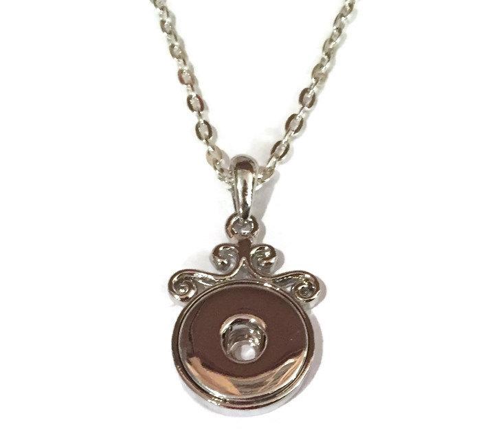 Pendant - Necklace - Snap Jewelry - Swirl Pendant with 18 Inch Rolo