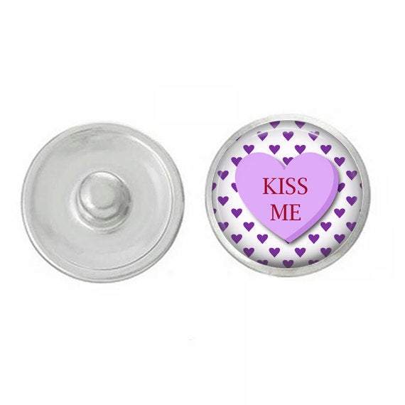 Valentines Day Kiss Me - Snap Jewelry - Kiss Me Snap - Compatible with