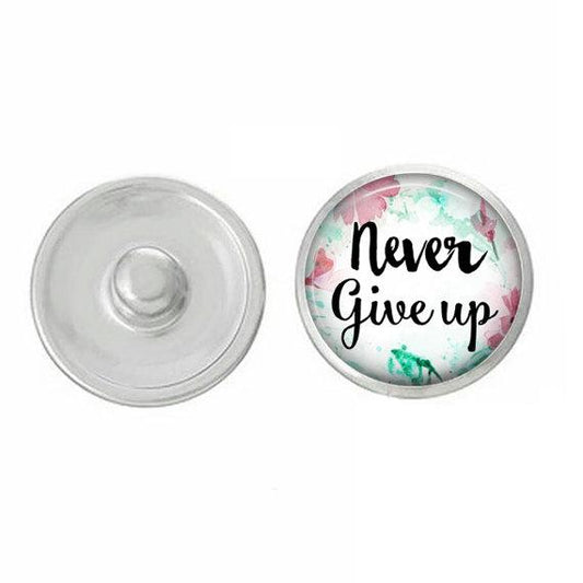 Snap Jewelry - Never Give Up Snap - Compatible with Ginger Snaps -