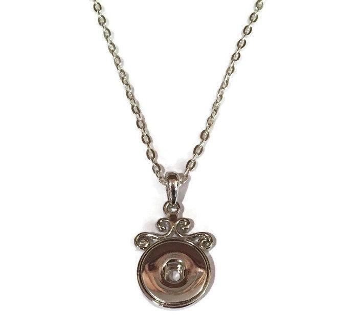 Pendant - Necklace - Snap Jewelry - Swirl Pendant with 18 Inch Rolo