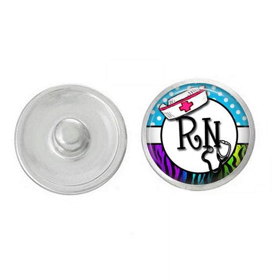 Nurse RN Snap - for Jewelry - Bracelets - Charm Bracelets - Compatible