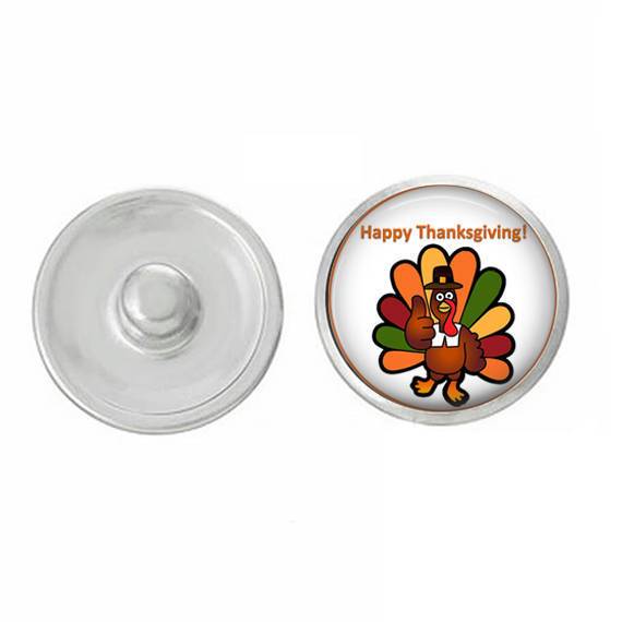 Happy Thanksgiving Turkey Snap for Jewelry - Bracelets - Charm