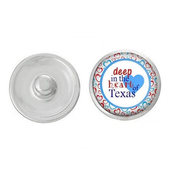 State - Texas Themed Five Pack of Snaps - Snap Jewelry - Compatible