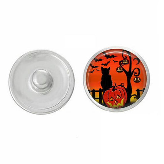 Halloween - Cat on Pumpkin Snap for Jewelry - Bracelets - Charm