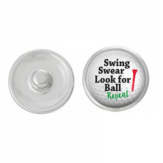 Golf Snap - Snap Jewelry - Swing Swear Look for Your Ball Snap Pair