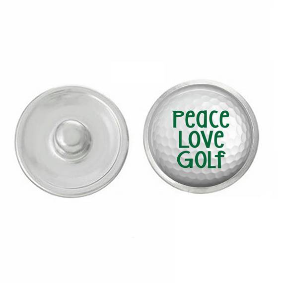 Golf - Snap Jewelry - Peace Love Golf Snap Pair with our Base Pieces -